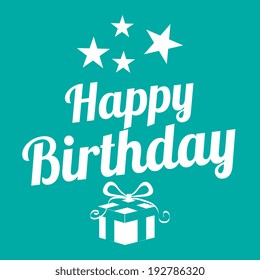 Birthday design over blue background, vector illustration