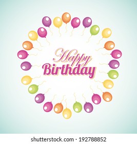 Birthday design over blue background, vector illustration
