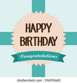 Birthday design over blue background, vector illustration