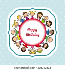 birthday design over blue background vector illustration