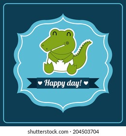 birthday design over blue  background vector illustration