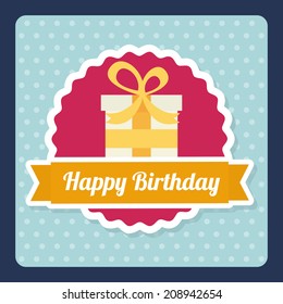 birthday design over blue background vector illustration