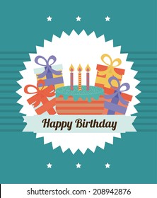 birthday design over blue background vector illustration