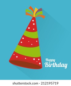 Birthday design over blue background, vector illustration