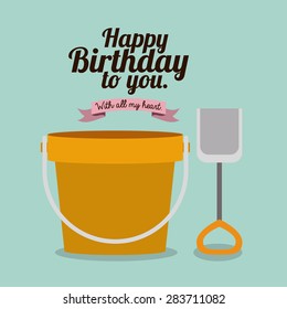Birthday  design over blue background, vector illustration