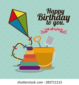 Birthday  design over blue background, vector illustration