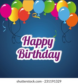 Birthday design over blue background,vector illustration