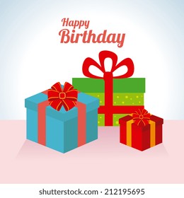 Birthday design over blue and pink background, vector illustration