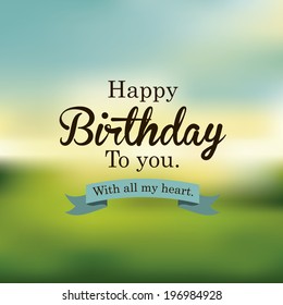 Birthday design over blur background, vector illustration