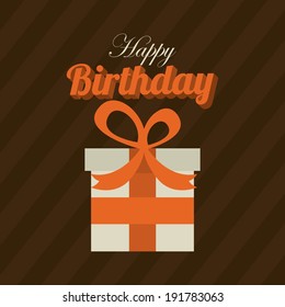 Birthday design over brown background, vector illustration