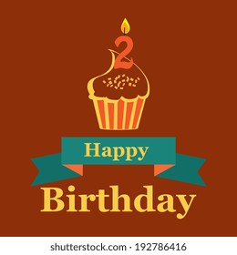 Birthday design over brown background, vector illustration