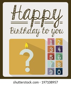Birthday design over brown background, vector illustration