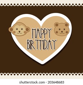 Birthday design over brown background, vector illustration