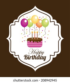 birthday design over brown background vector illustration