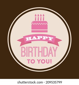 birthday design over brown background vector illustration