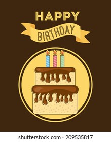 birthday design over brown background vector illustration