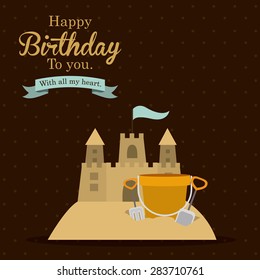 Birthday  design over brown background, vector illustration