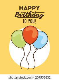 birthday design over cream background vector illustration