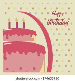 birthday  design over  dotted  background vector illustration 