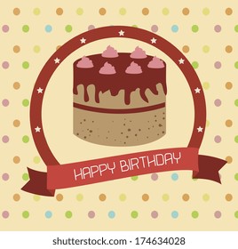 birthday  design over  dotted  background vector illustration 