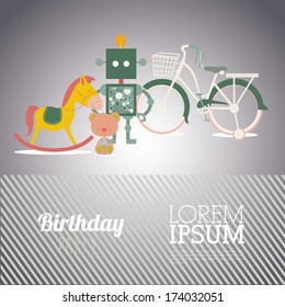 birthday design over gray background vector illustration 