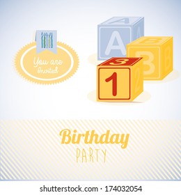 birthday design over gray background vector illustration 