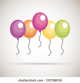 Birthday design over gray background, vector illustration