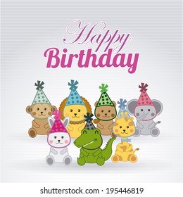 Birthday design over gray background, vector illustration