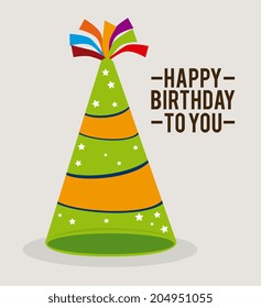 Birthday design over gray background, vector illustration