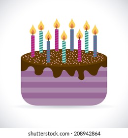birthday design over gray  background vector illustration