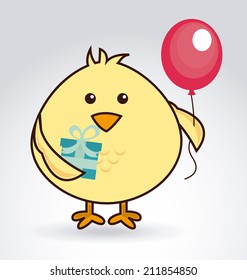 birthday design over gray background vector illustration