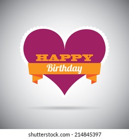 Birthday design over  gray background, vector illustration