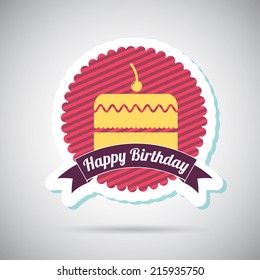 Birthday design over  gray background, vector illustration