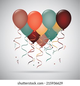 Birthday design over gray background, vector illustration