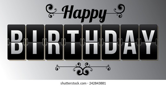 Birthday design over gray background, vector illustration.