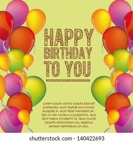 birthday design over green background vector illustration