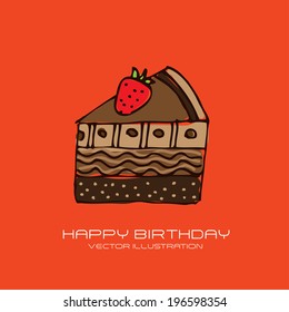 Birthday design over orange background, vector illustration