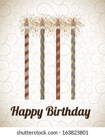 birthday  design over pattern background vector illustration 