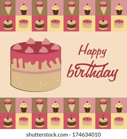 birthday  design over  pink  background vector illustration 