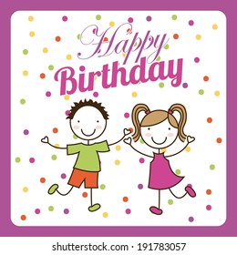 Birthday design over pink background, vector illustration
