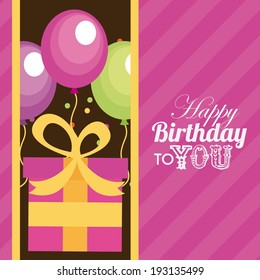 Birthday design over pink background, vector illustration
