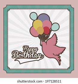 Birthday design over pink background, vector illustration