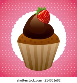 Birthday design over  pink background, vector illustration