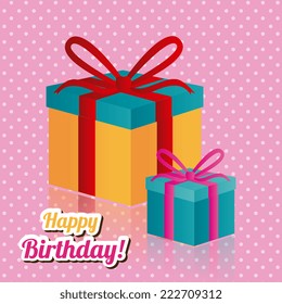 Birthday design over pink background, vector illustration