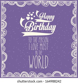 birthday  design over purple  background vector illustration 