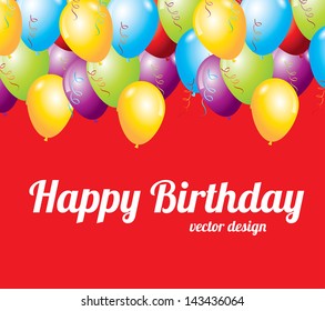 birthday design over red background vector illustration