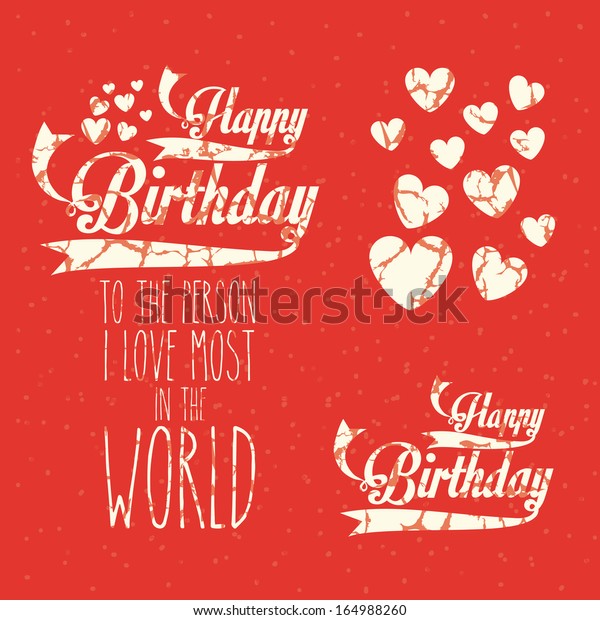 Birthday Design Over Red Background Vector Stock Vector Royalty Free 164988260