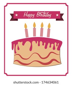 birthday  design over  white  background vector illustration 