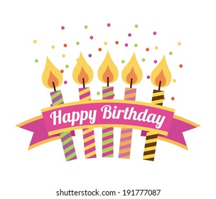 Birthday design over white background, vector illustration