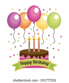 Birthday design over white background, vector illustration